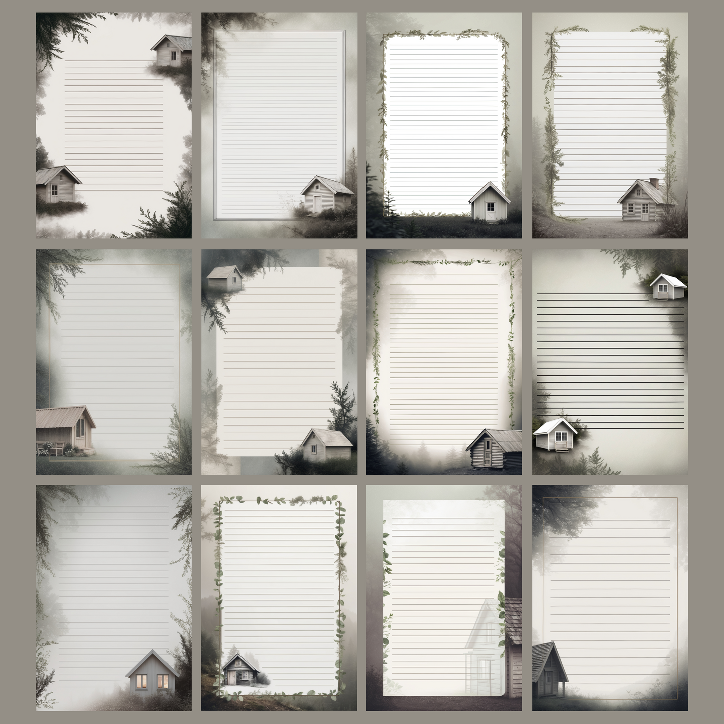 Cabin Notizseiten | Digital Download | 100 Seiten | Liniert | A4