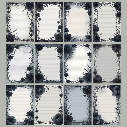 Twilight Garden Notizseiten | Digital Download | 100 Seiten | Liniert | A4