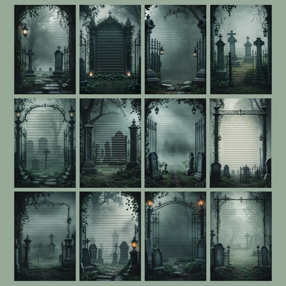 Graveyard Notizseiten | Digital Download | 100 Seiten | Liniert | A4
