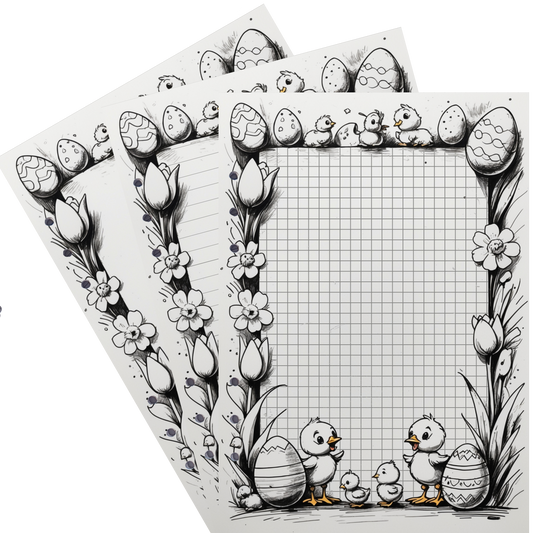 DIN A5 Ringbucheinlagen 6-fach Lochung mit Motiv | Happy Easter 57