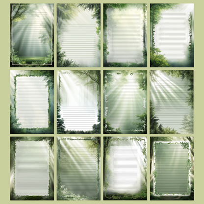 Forest Bathing Notizseiten | Digital Download | 100 Seiten | Liniert | A4
