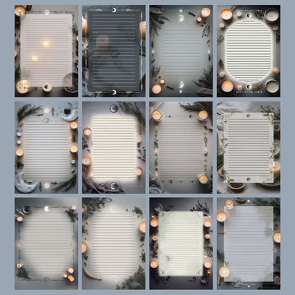 Moon Ritual Notizseiten | Digital Download | 100 Seiten | Liniert | A4