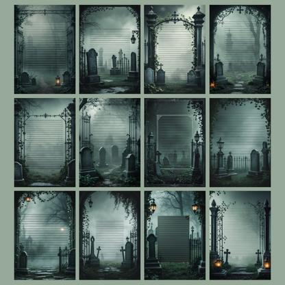 Graveyard Notizseiten | Digital Download | 100 Seiten | Liniert | A4