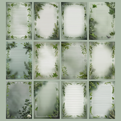 Herbal Magic Notizseiten | Digital Download | 100 Seiten | Liniert | A4