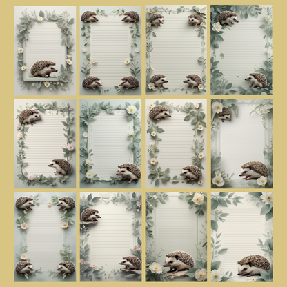 Hedgehog Notizseiten | Digital Download | 100 Seiten | Liniert | A4