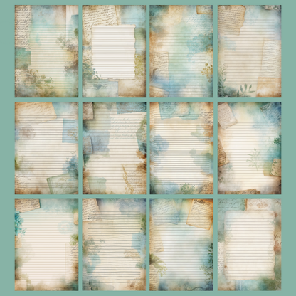 Calligraphy Notizseiten | Digital Download | 100 Seiten | Liniert | A4