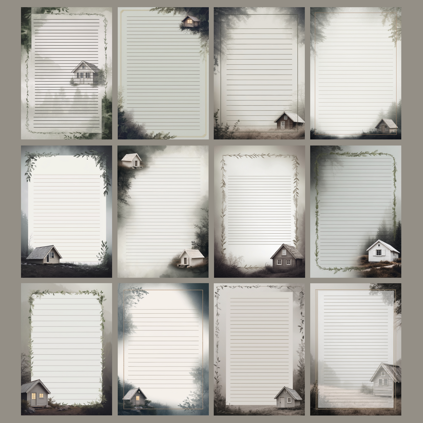 Cabin Notizseiten | Digital Download | 100 Seiten | Liniert | A4