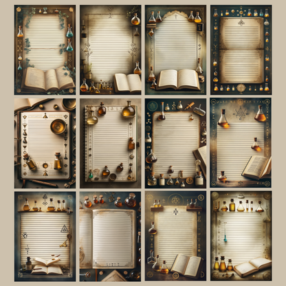 Alchemie Notizseiten | Digital Download | 100 Seiten | Liniert | A4
