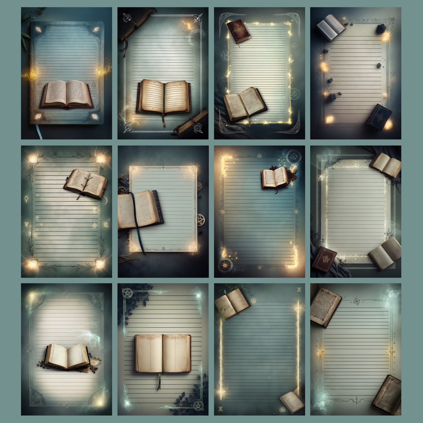 Magic Grimoire Notizseiten | Digital Download | 100 Seiten | Liniert | A4
