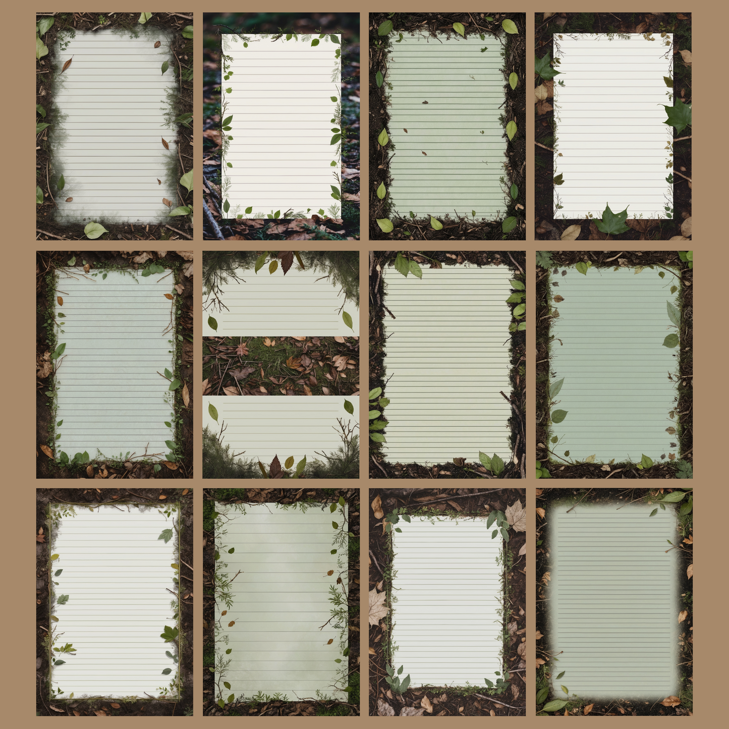Forest Floor Notizseiten | Digital Download | 100 Seiten | Liniert | A4