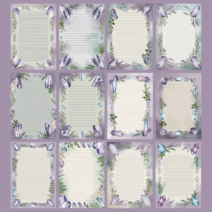 Crystal & Herb Notizseiten | Digital Download | 100 Seiten | Liniert | A4