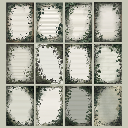 Creeping Ivy Notizseiten | Digital Download | 100 Seiten | Liniert | A4