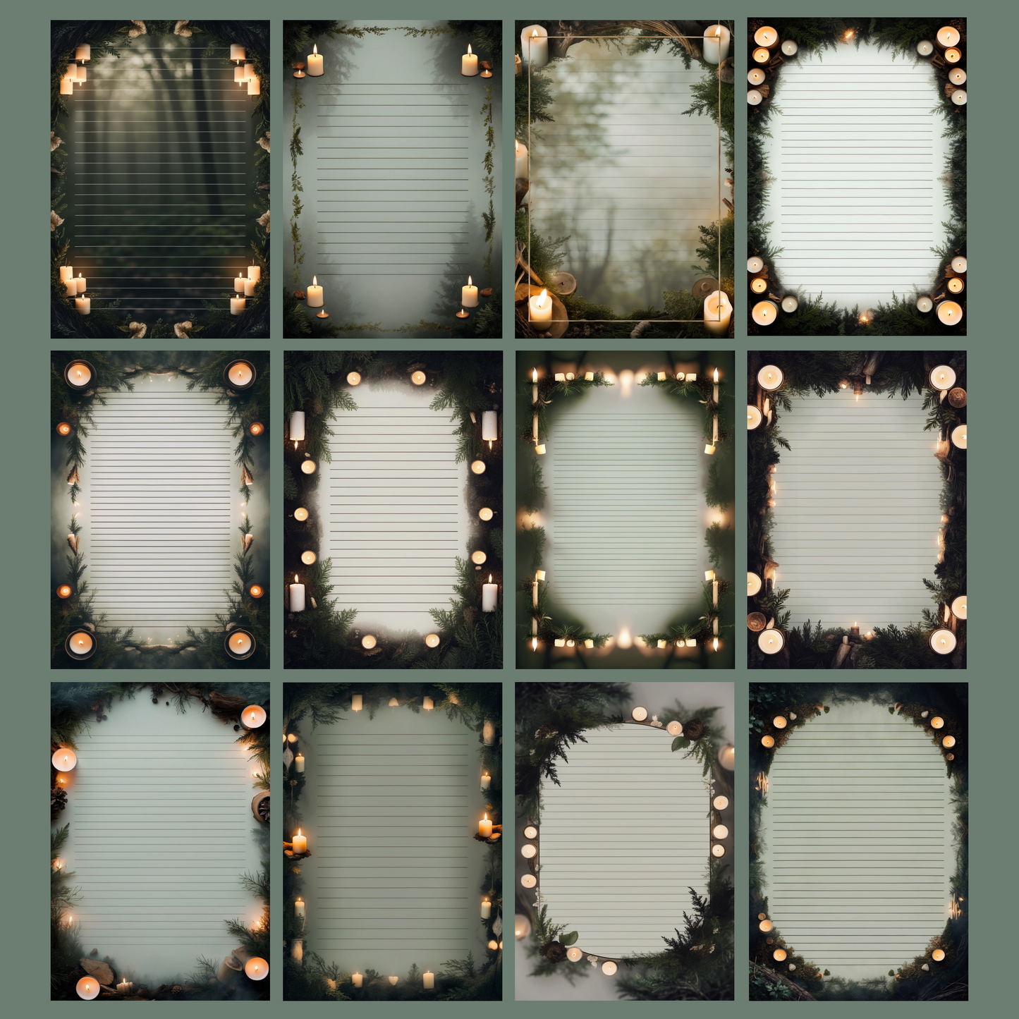 Forest Ritual Notizseiten | Digital Download | 100 Seiten | Liniert | A4
