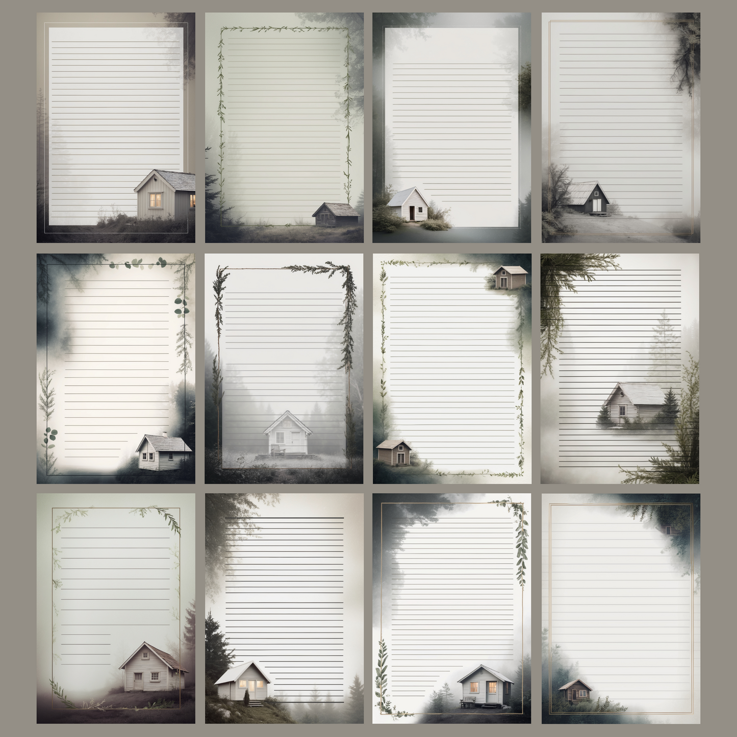 Cabin Notizseiten | Digital Download | 100 Seiten | Liniert | A4