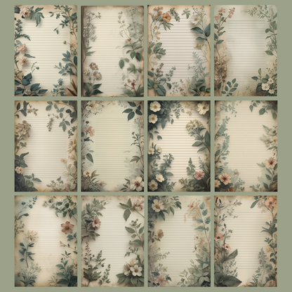 Botanical Studies Notizseiten | Digital Download | 100 Seiten | Liniert | A4