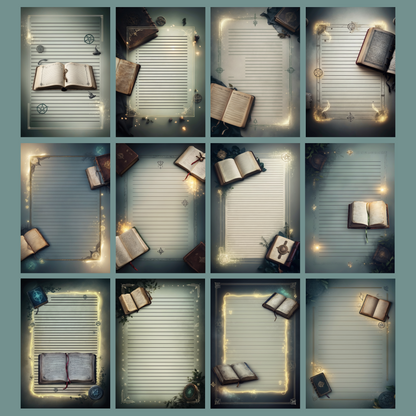 Magic Grimoire Notizseiten | Digital Download | 100 Seiten | Liniert | A4