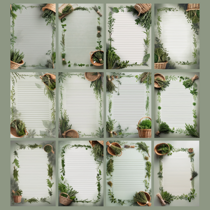 Wild Herbs Notizseiten | Digital Download | 100 Seiten | Liniert | A4