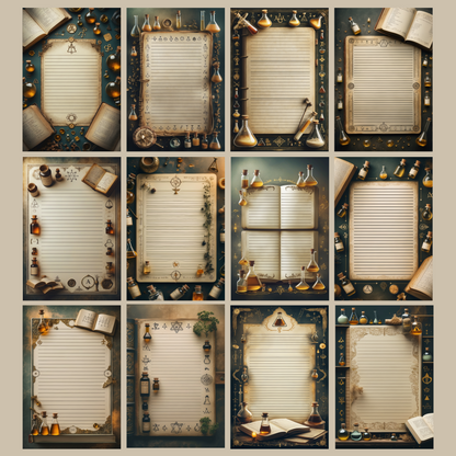 Alchemie Notizseiten | Digital Download | 100 Seiten | Liniert | A4
