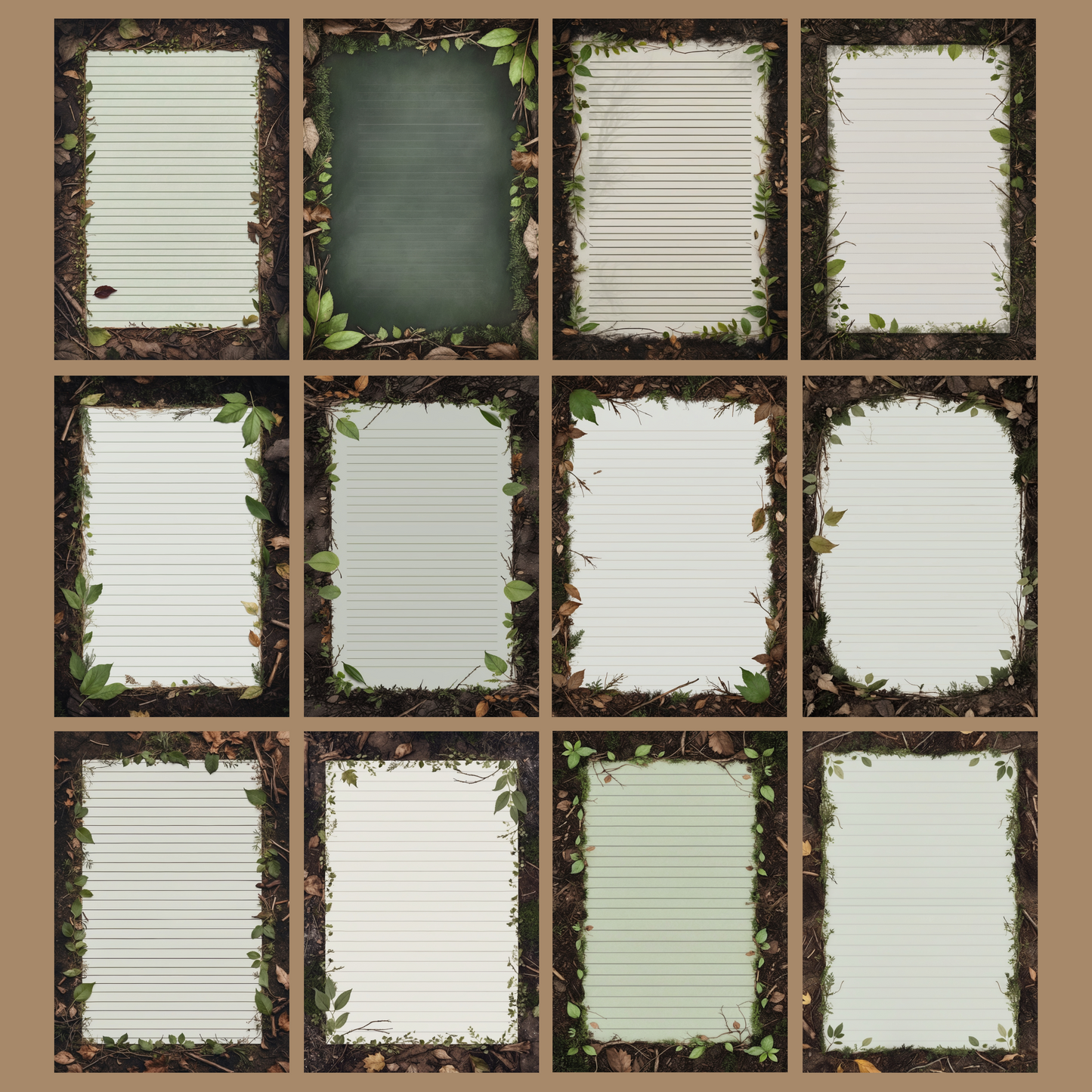 Forest Floor Notizseiten | Digital Download | 100 Seiten | Liniert | A4