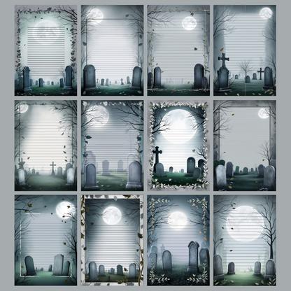 Moonlight Grave Notizseiten | Digital Download | 100 Seiten | Liniert | A4