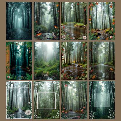 Rainy Forest | Digital Download | 100 Bilder | Scrapbook | DIN A4