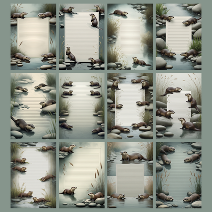 Otter Notizseiten | Digital Download | 100 Seiten | Liniert | A4