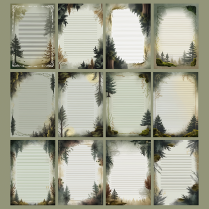 Sacred Forest Notizseiten | Digital Download | 100 Seiten | Liniert | A4