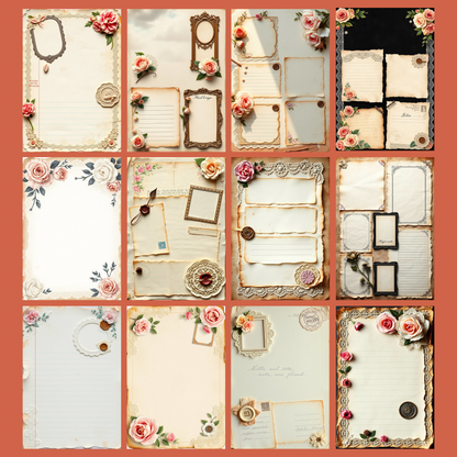 Shabby Chic - Rose Notes | Digital Download | 100 Bilder | Scrapbook | A4