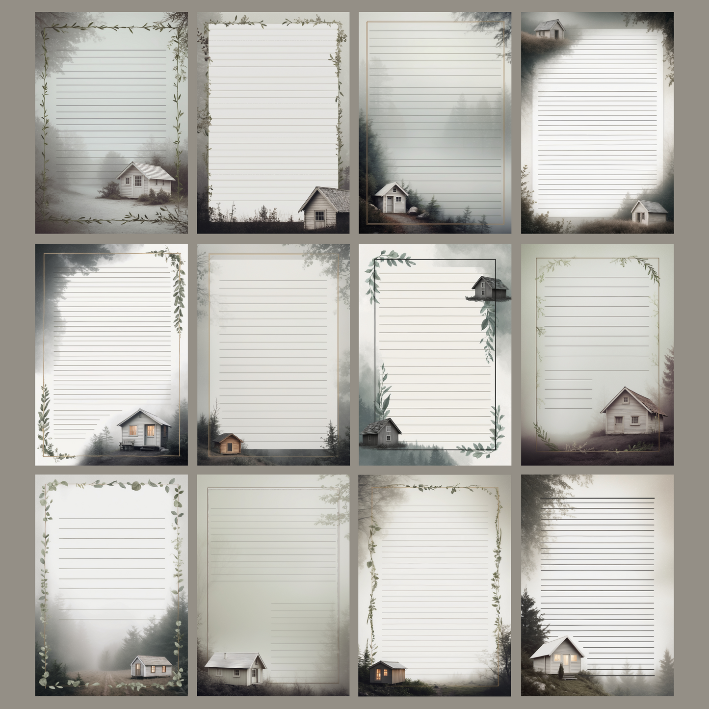 Cabin Notizseiten | Digital Download | 100 Seiten | Liniert | A4