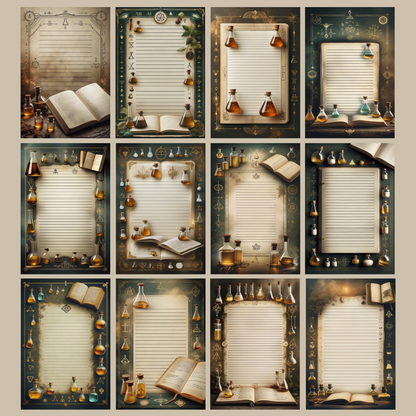 Alchemie Notizseiten | Digital Download | 100 Seiten | Liniert | A4