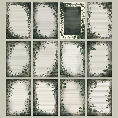Creeping Ivy Notizseiten | Digital Download | 100 Seiten | Liniert | A4