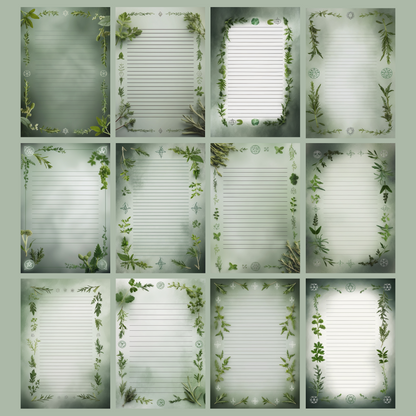 Herbal Magic Notizseiten | Digital Download | 100 Seiten | Liniert | A4
