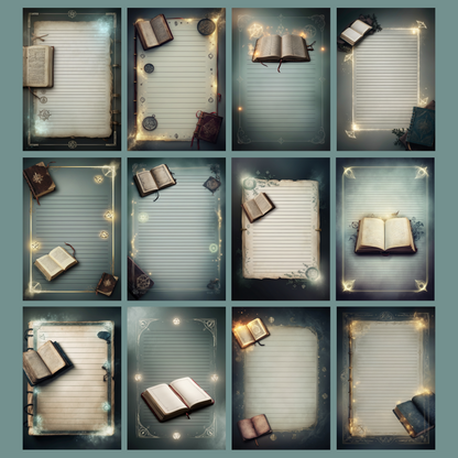 Magic Grimoire Notizseiten | Digital Download | 100 Seiten | Liniert | A4