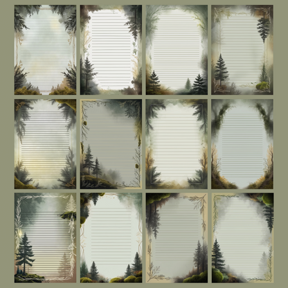 Sacred Forest Notizseiten | Digital Download | 100 Seiten | Liniert | A4