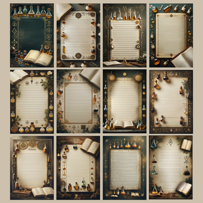 Alchemie Notizseiten | Digital Download | 100 Seiten | Liniert | A4