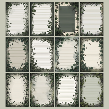 Creeping Ivy Notizseiten | Digital Download | 100 Seiten | Liniert | A4