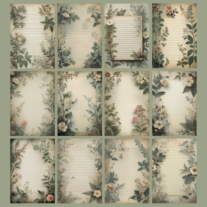 Botanical Studies Notizseiten | Digital Download | 100 Seiten | Liniert | A4