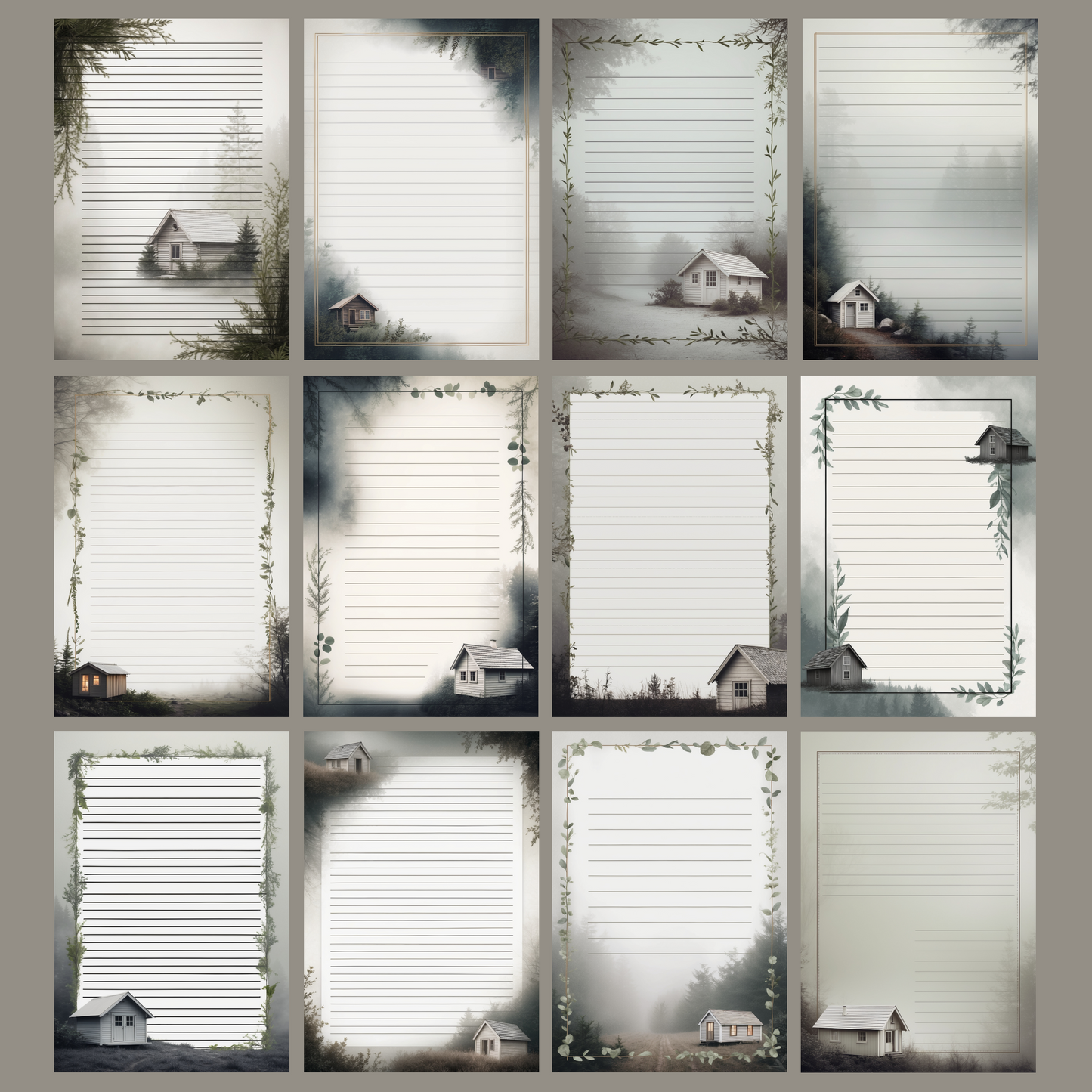 Cabin Notizseiten | Digital Download | 100 Seiten | Liniert | A4