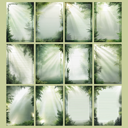 Forest Bathing Notizseiten | Digital Download | 100 Seiten | Liniert | A4
