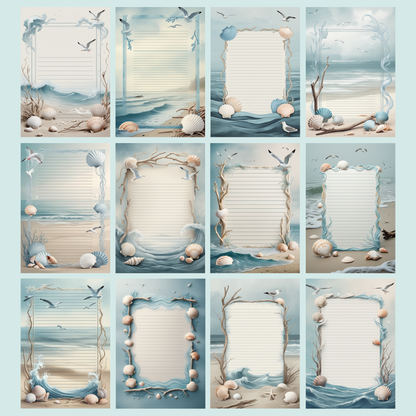 Seaside Notizseiten | Digital Download | 100 Seiten | Liniert | A4