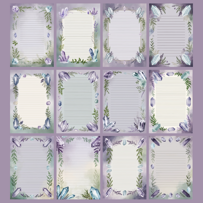 Crystal & Herb Notizseiten | Digital Download | 100 Seiten | Liniert | A4