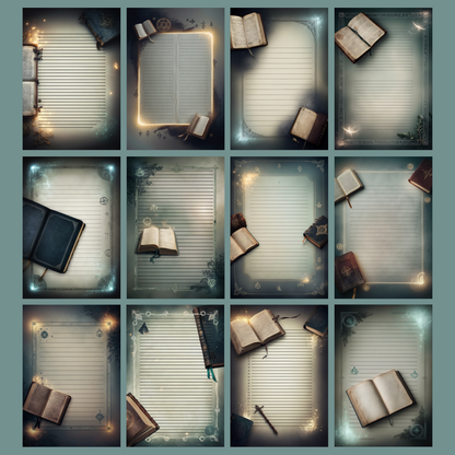 Magic Grimoire Notizseiten | Digital Download | 100 Seiten | Liniert | A4