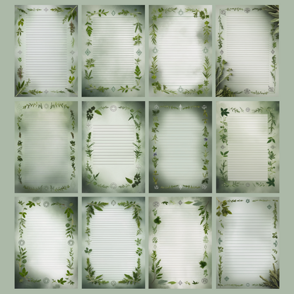 Herbal Magic Notizseiten | Digital Download | 100 Seiten | Liniert | A4