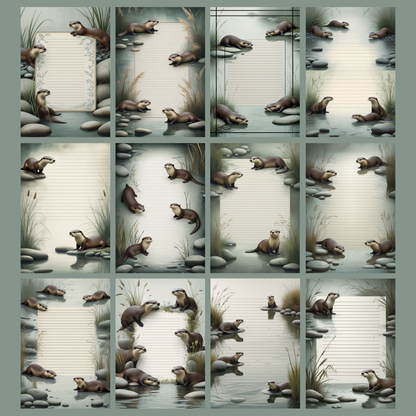 Otter Notizseiten | Digital Download | 100 Seiten | Liniert | A4