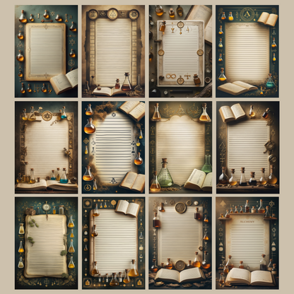 Alchemie Notizseiten | Digital Download | 100 Seiten | Liniert | A4