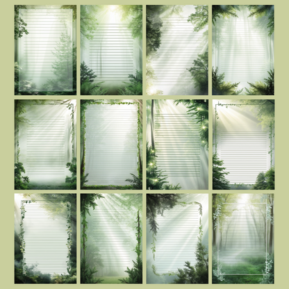 Forest Bathing Notizseiten | Digital Download | 100 Seiten | Liniert | A4