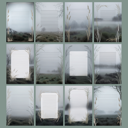 Foggy Moor Notizseiten | Digital Download | 100 Seiten | Liniert | A4