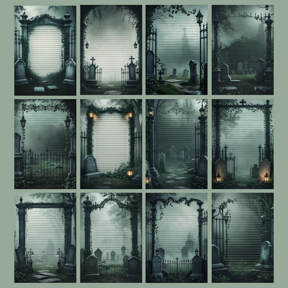 Graveyard Notizseiten | Digital Download | 100 Seiten | Liniert | A4