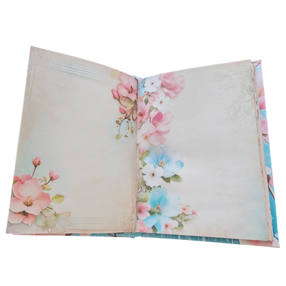 Illustriertes Notizbuch | Motiv Blossom Rain | DIN A5 Hardcover | 160 Seiten