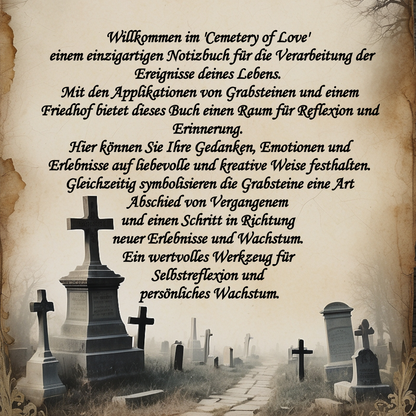 Illustriertes Notizbuch | Motiv Cemetery of Love | DIN A5 Hardcover | 160 Seiten